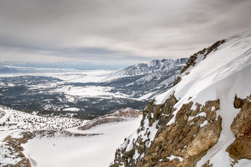 Skiers hit the slopes at Mammoth Mountain on March 19, 2019, after the Sierra Nevada snowpack reached 175% of normal. 