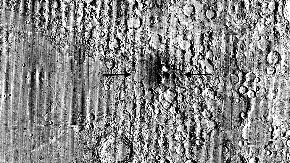 A large crater on the moon