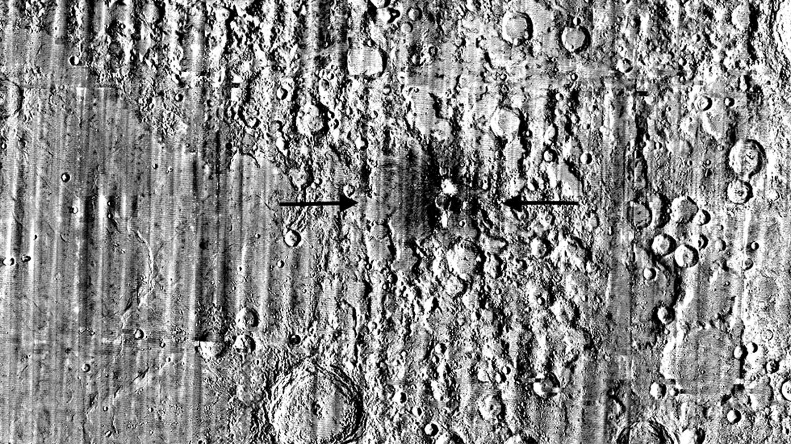 A large crater on the moon