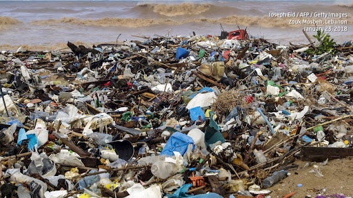 Mounds of Trash Wash Ashore in Lebanon