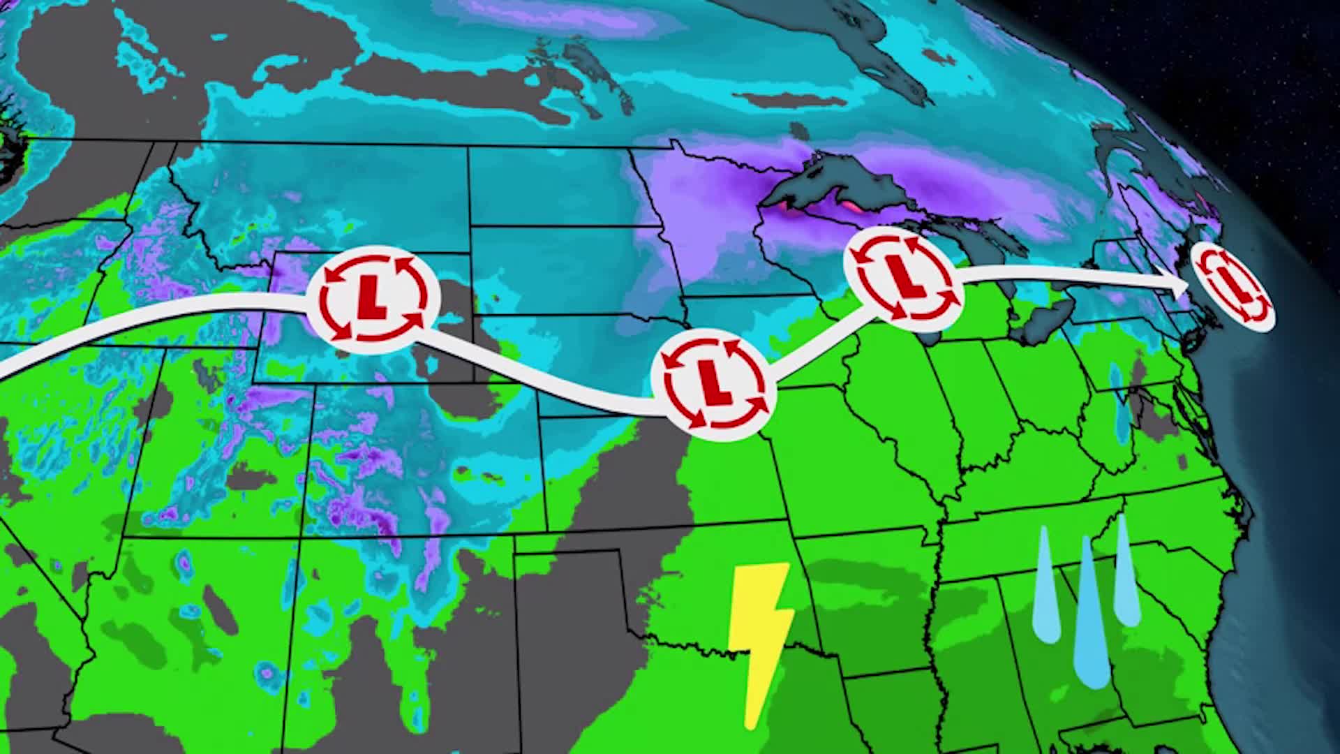 New Storm To Bring More Snow To Midwest And Rain, T-Storms To The South