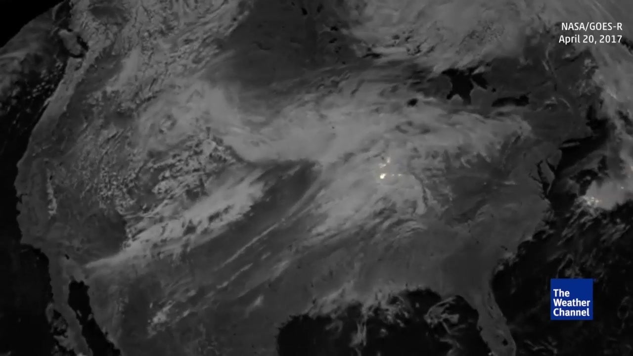 NOAA Satellite Shows Lightning, Massive Clouds