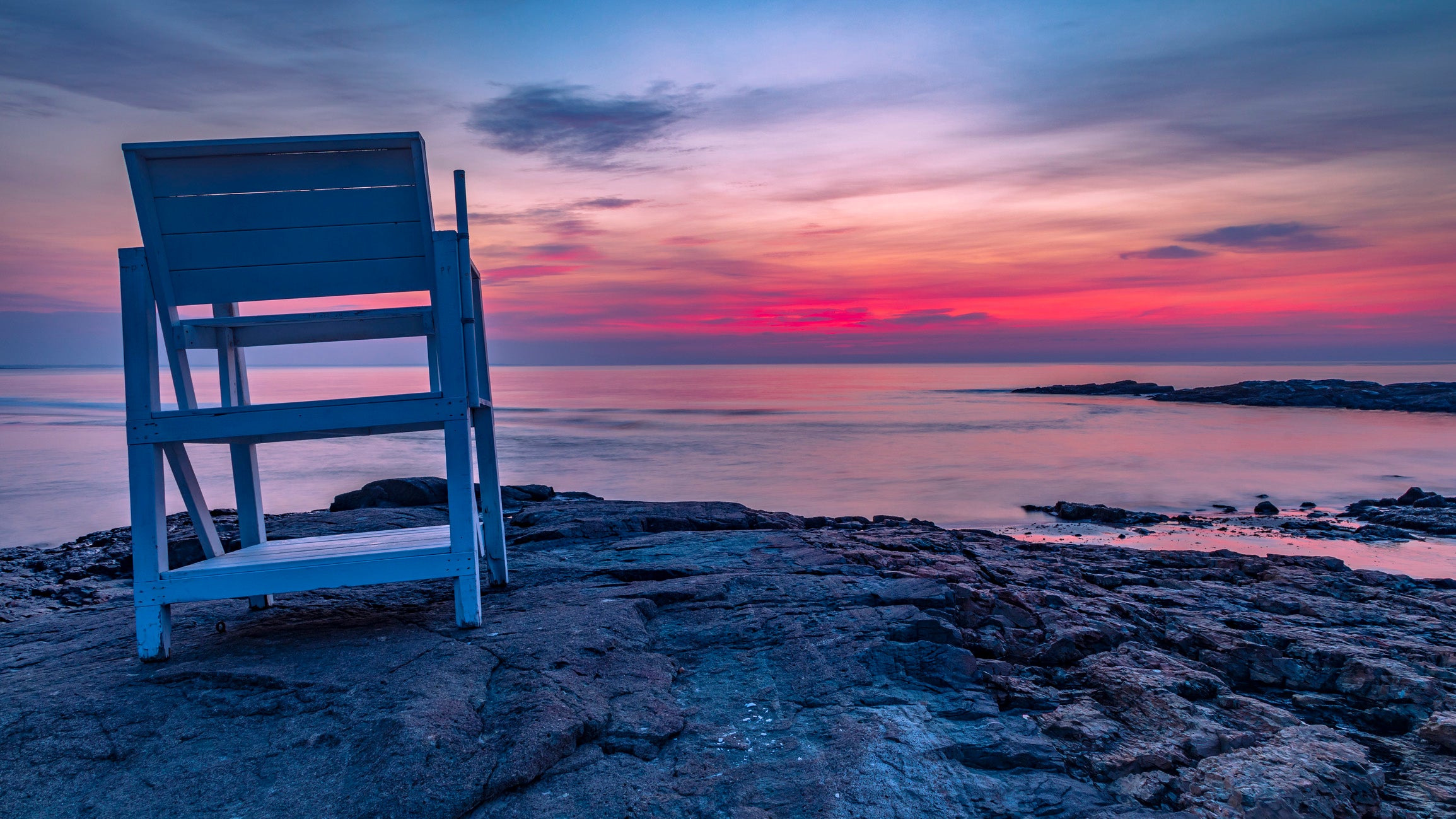 Scenic view of the sea against the sky during sunset in Ogunquit, Maine.