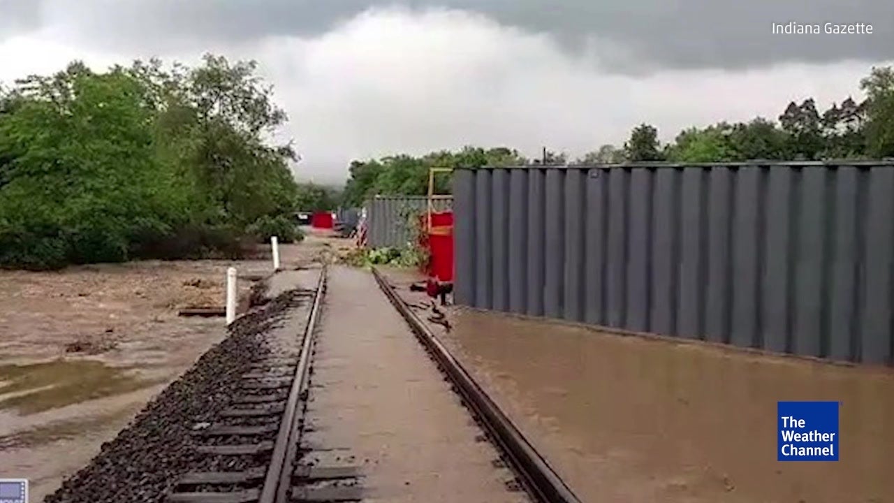 Pennsylvania Flooding Knocks Train Off Tracks
