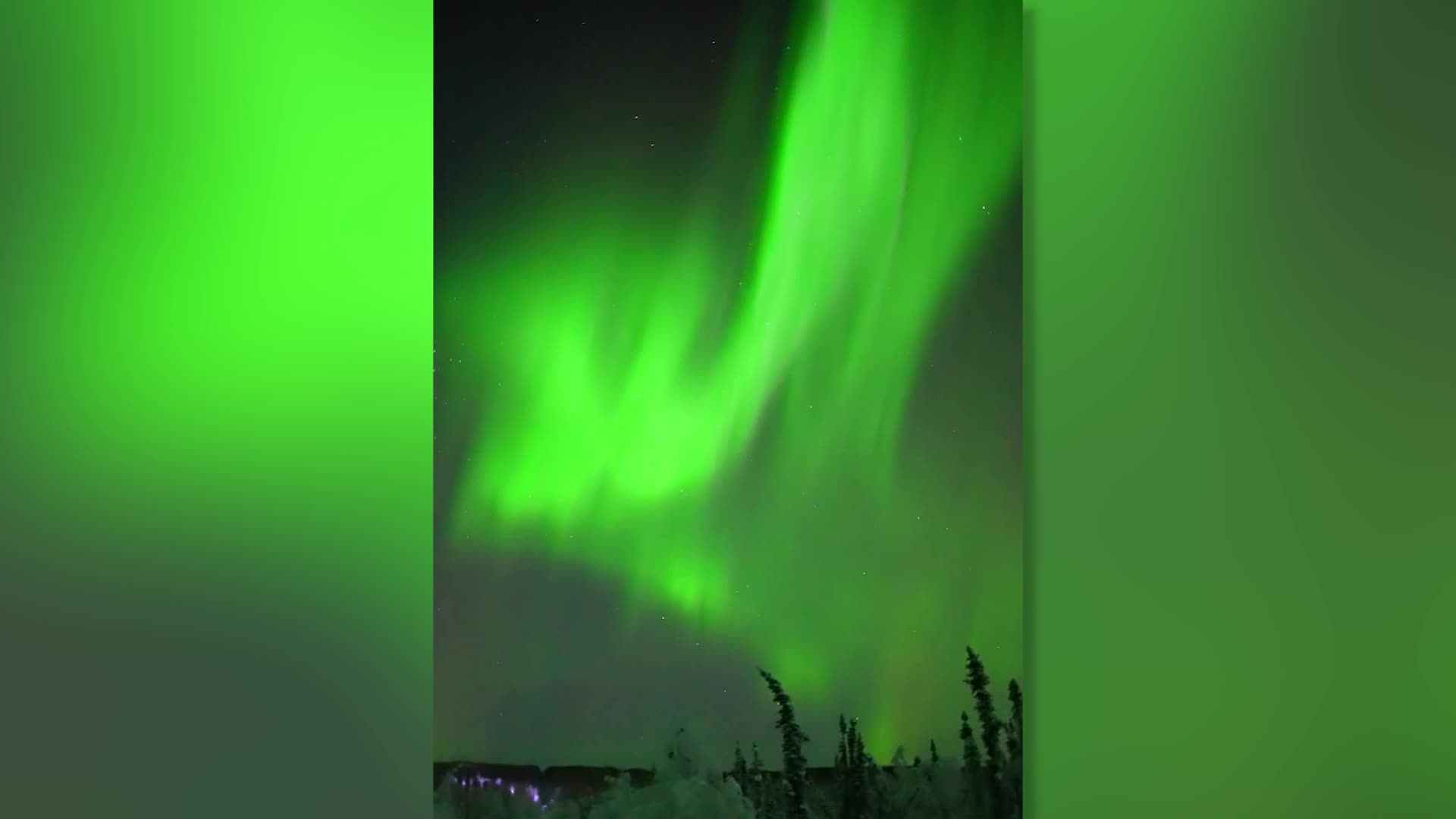 Perfectly Green Aurora Lights Up Sky In Alaska