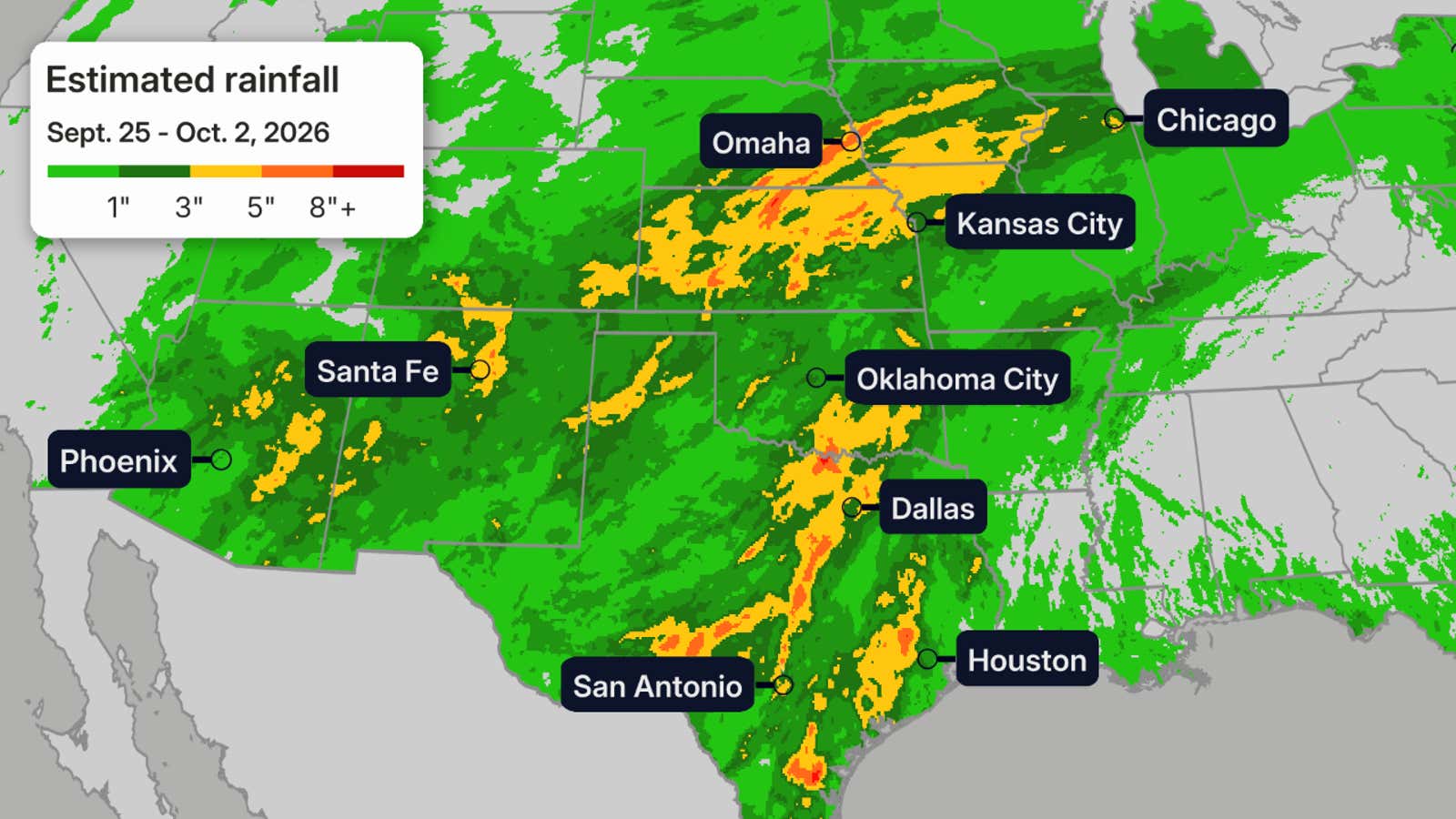 Flooding, heavy rain Sept. - Oct. 2026 Plains Southwest