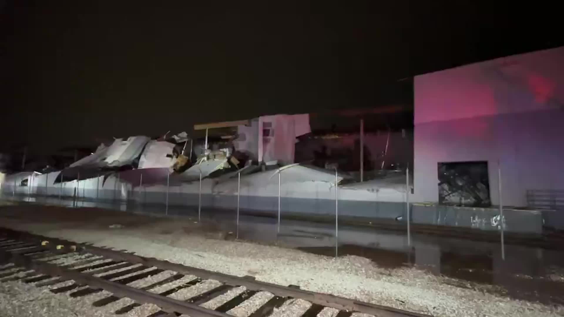 Possible Microburst Damages Building; One Missing