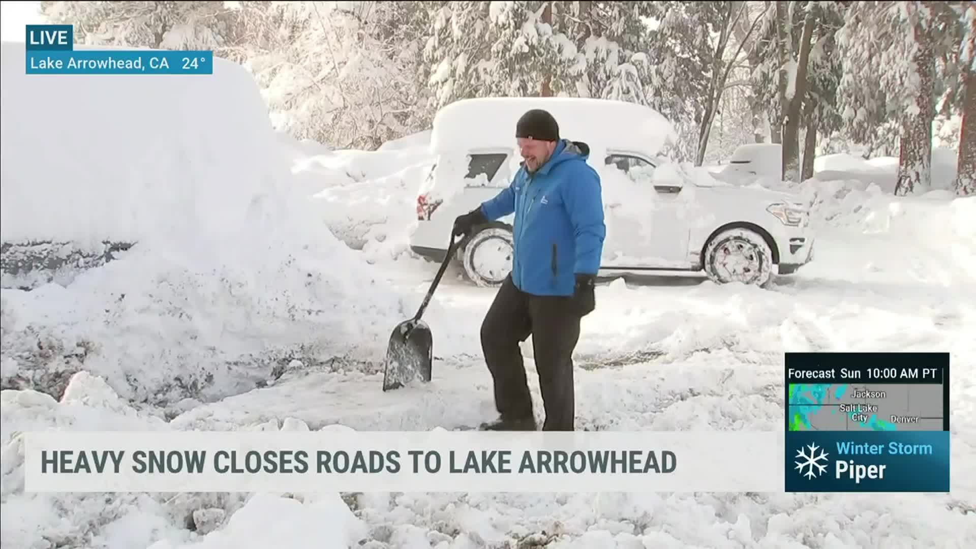 Residents Digging Out Of Feet Of Snow In San Bernardino Mountains