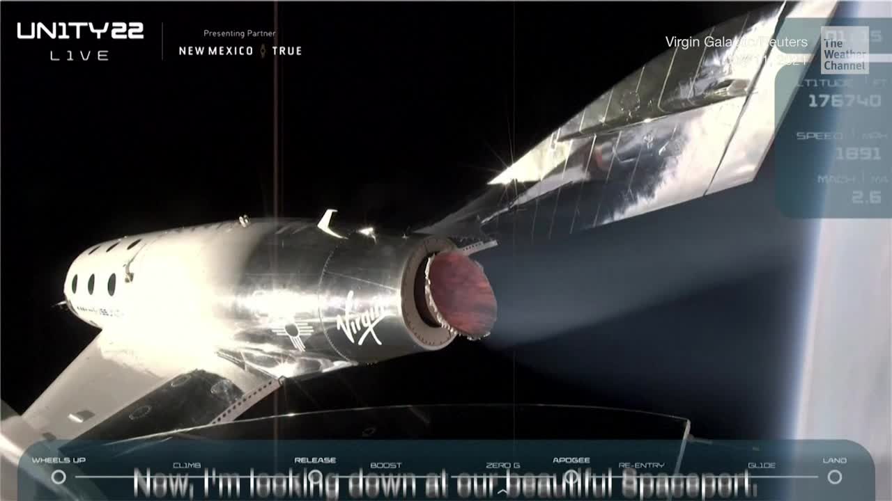 Richard Branson Blasts Into Space Aboard Virgin Galactic’s Rocket Plane