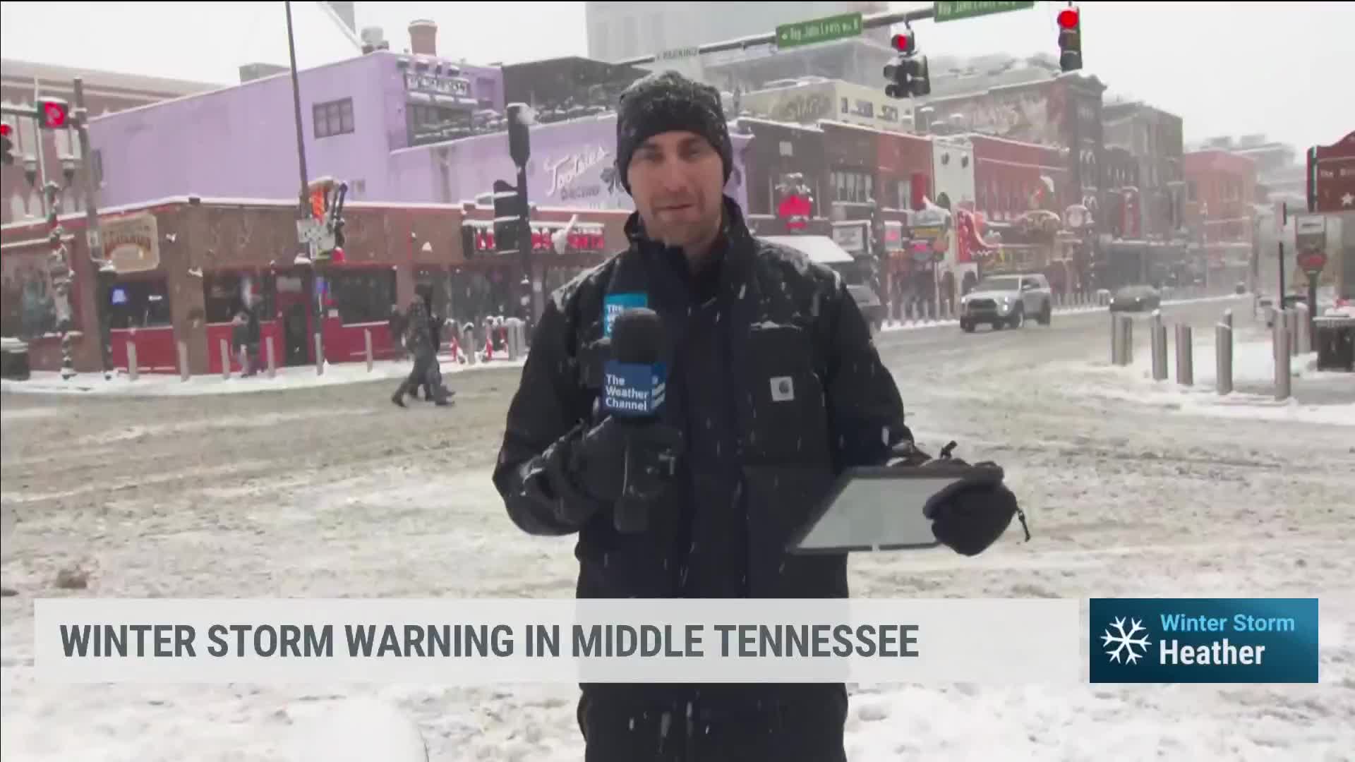Roads In Nashville Covered in Ice And Snow