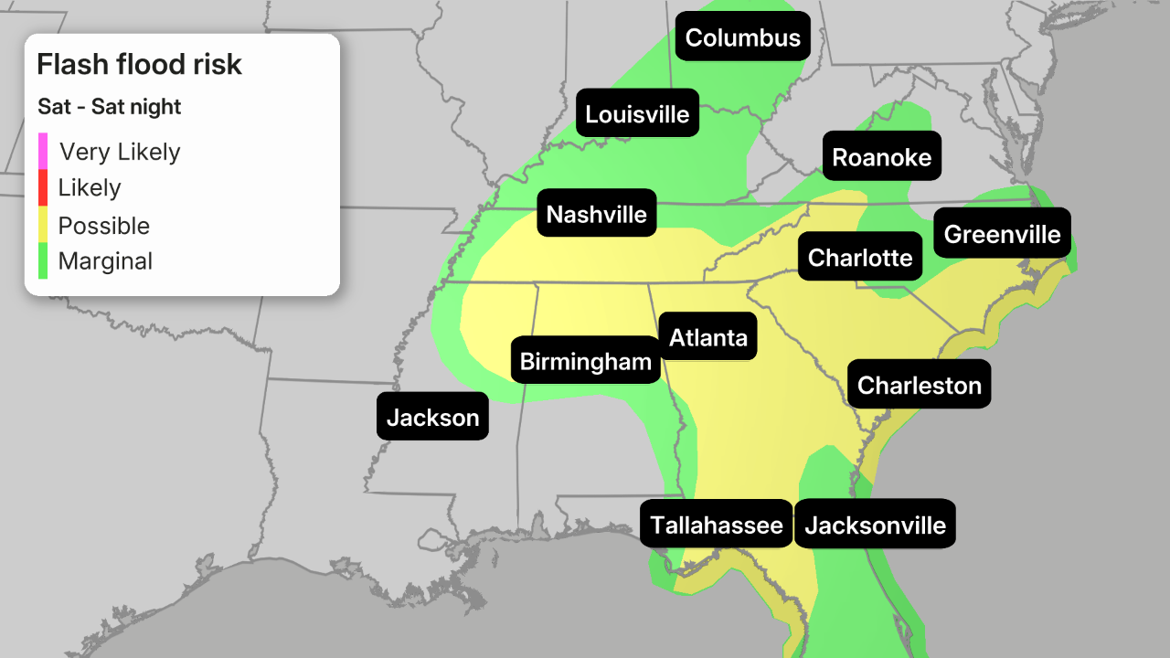 Saturday heavy rain forecast