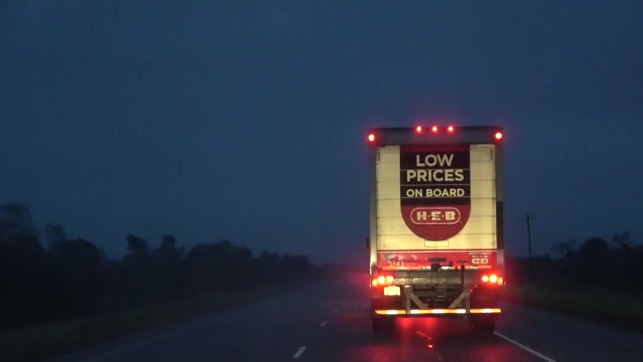 Semi Truck Overturns in Hanna&rsquo;s Powerful Winds