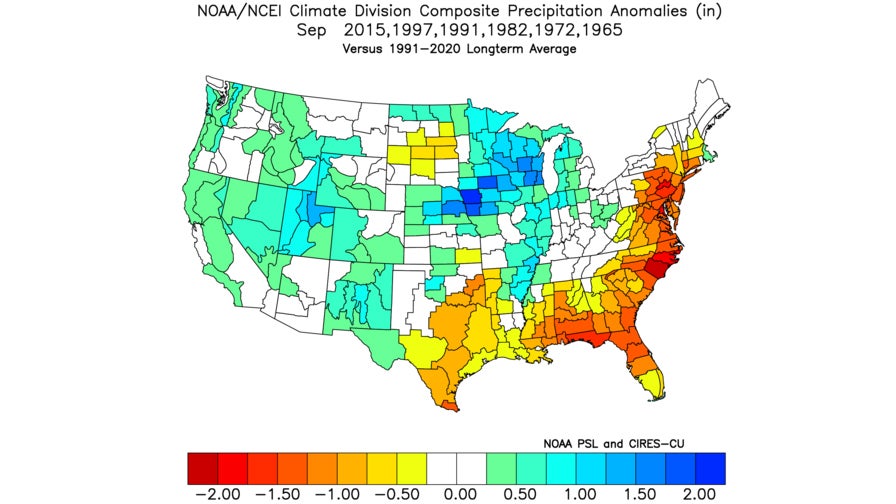 September precipitation in super El Ni&ntilde;o years