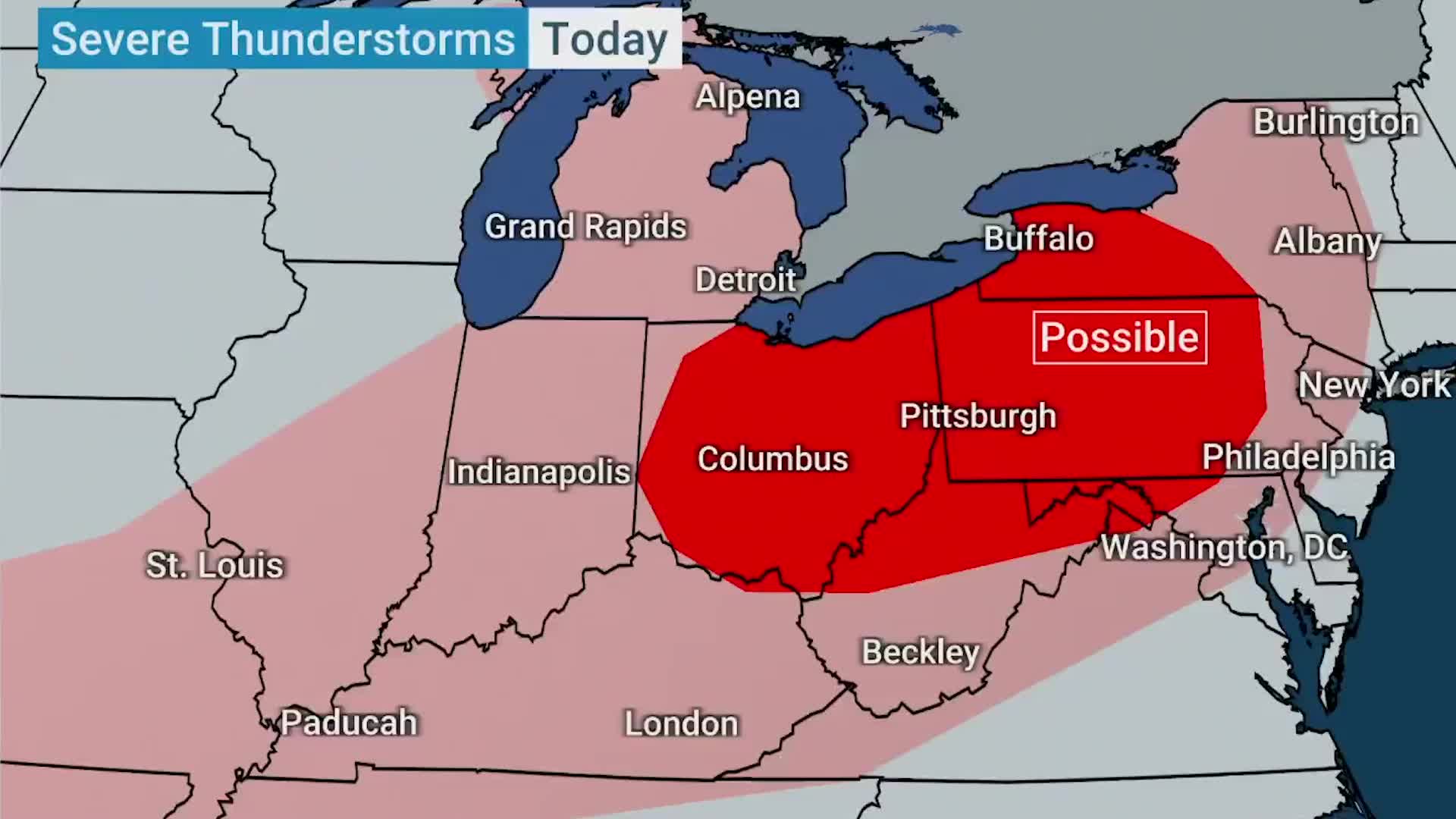 Severe Storms Possible This Weekend In East