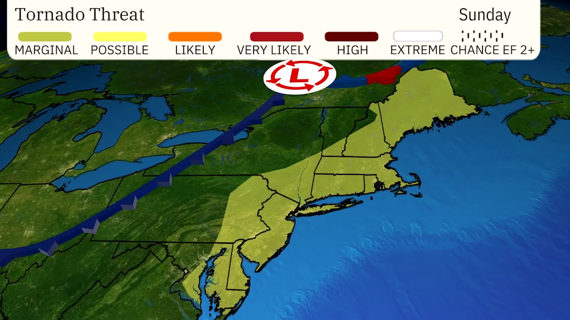 Severe Storms Target Northeast Sunday