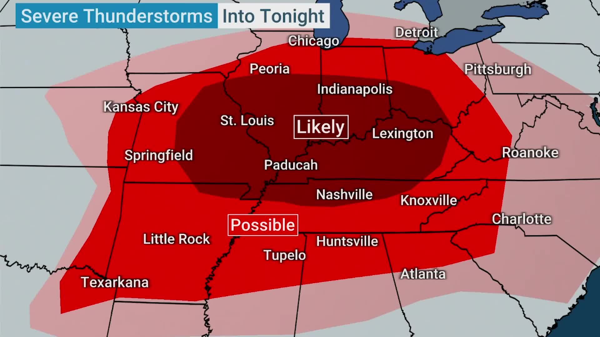 Severe Storms With Tornadoes Possible Today