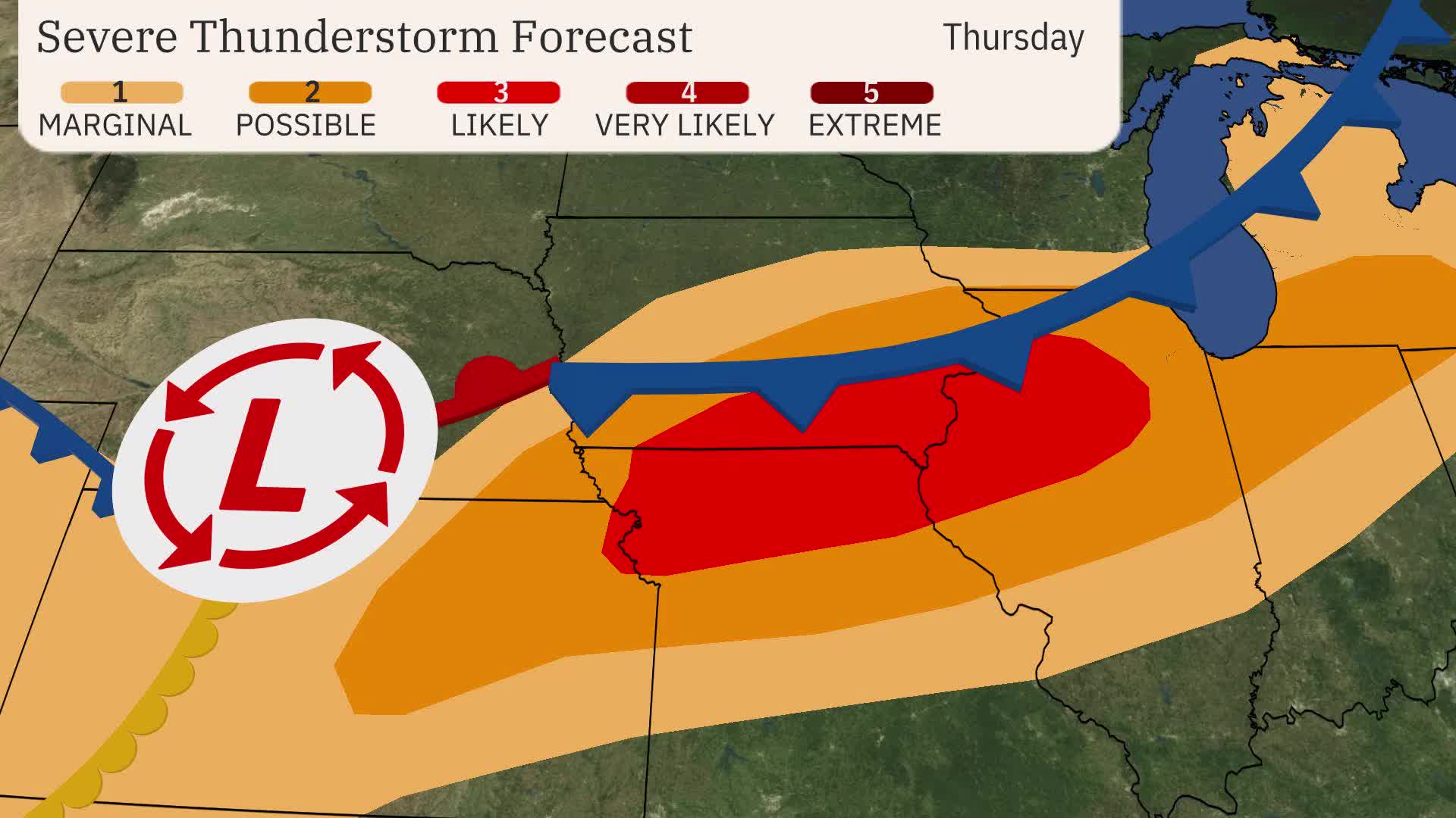 Severe Threat Ahead For Midwest, Plains And Northeast
