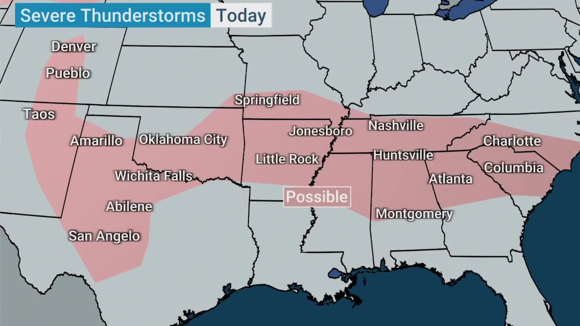 Severe Threat Sunday Over Wide Area