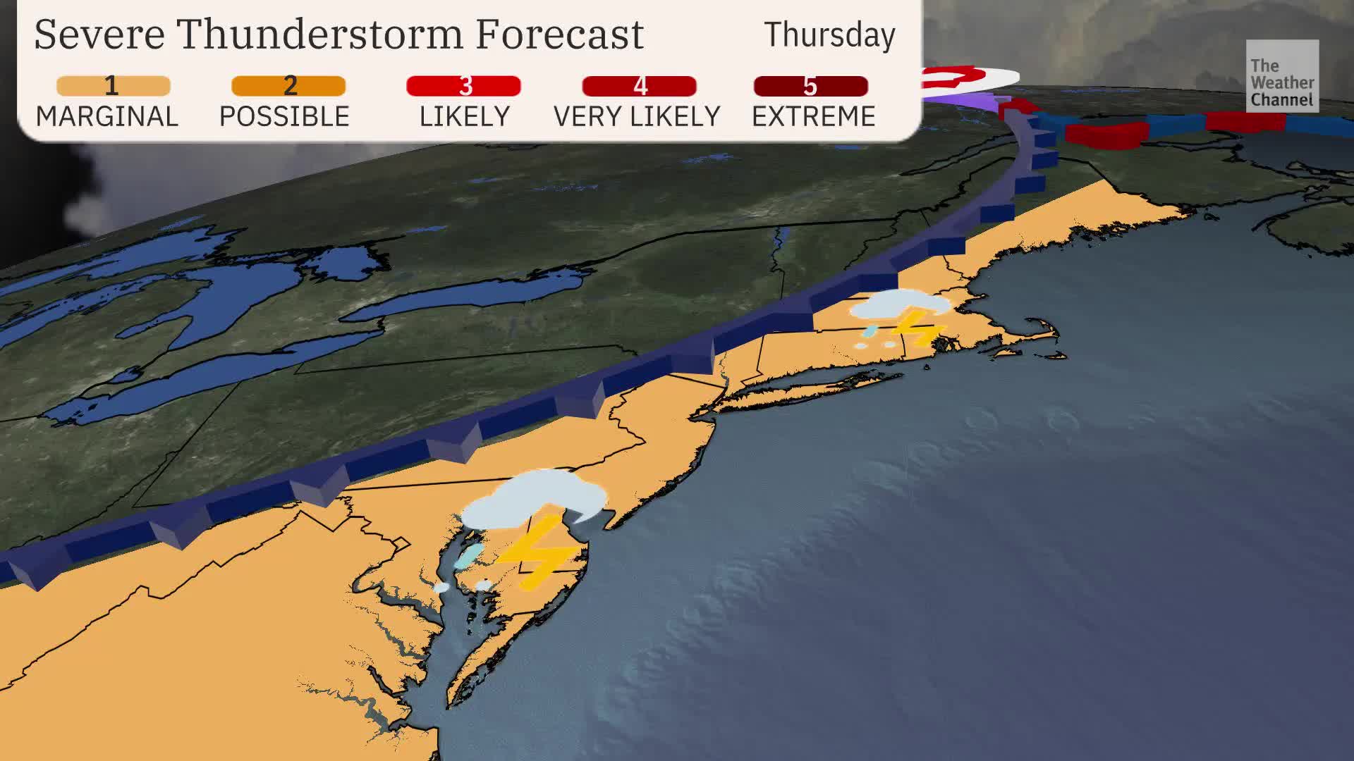 Severe Weather Possible Thursday For I-95 Corridor