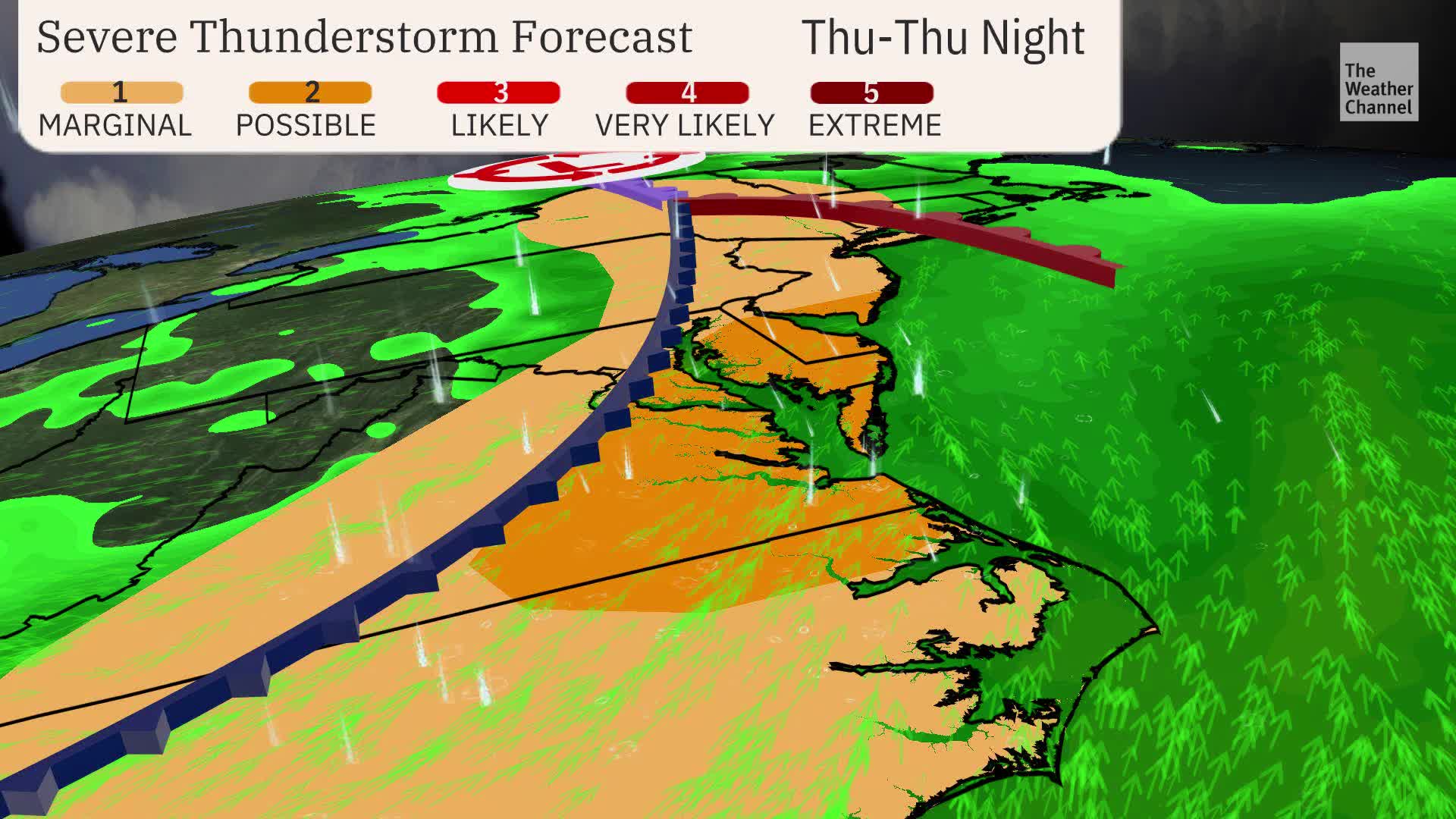Severe Weather Risk Crops Up For Mid-Atlantic Today