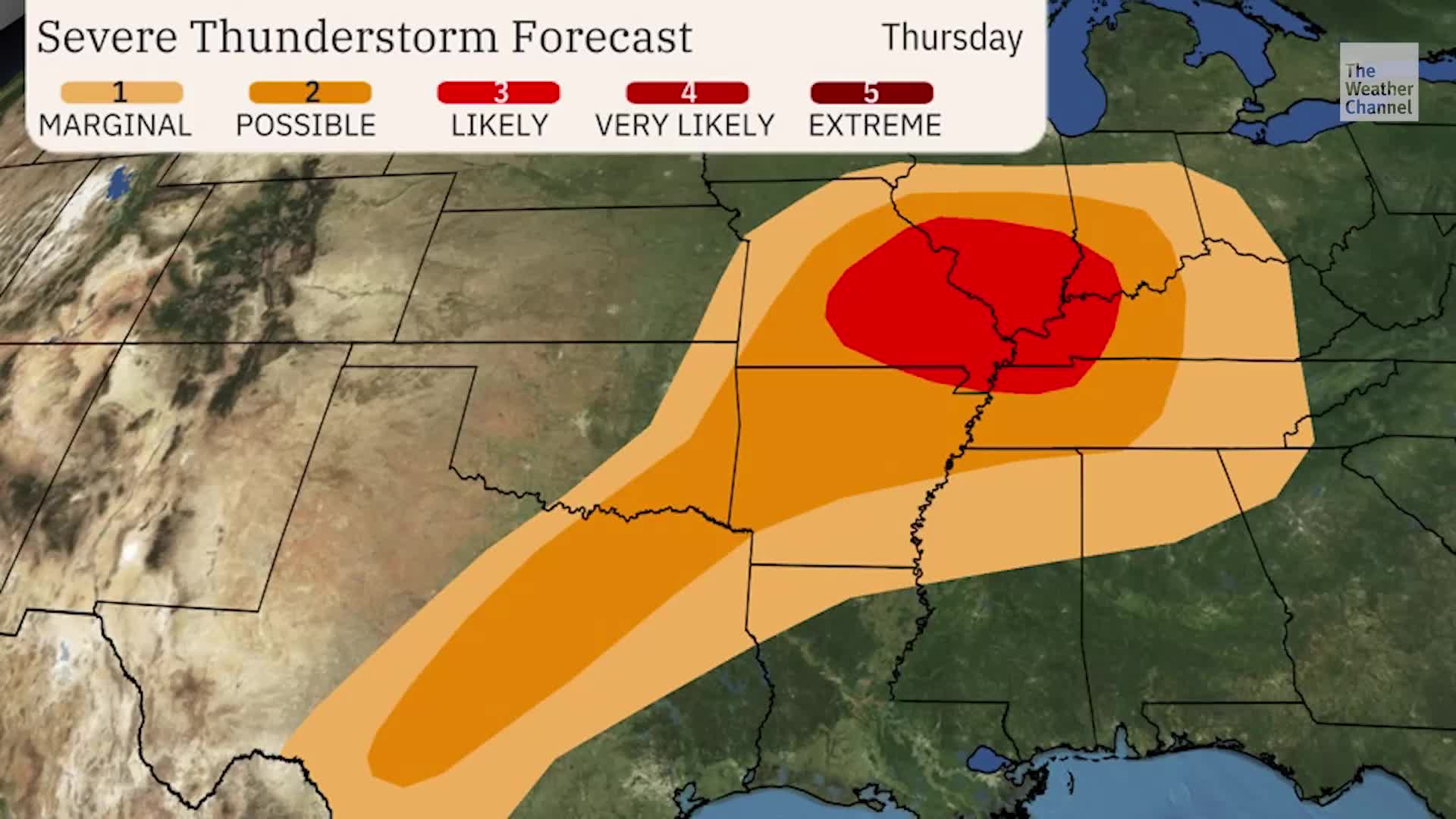 Severe Weather Threat From Texas To Great Lakes Thursday