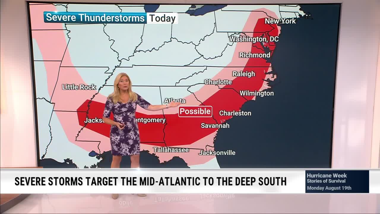 Severe Weather Threat Sunday From Louisiana To New Jersey