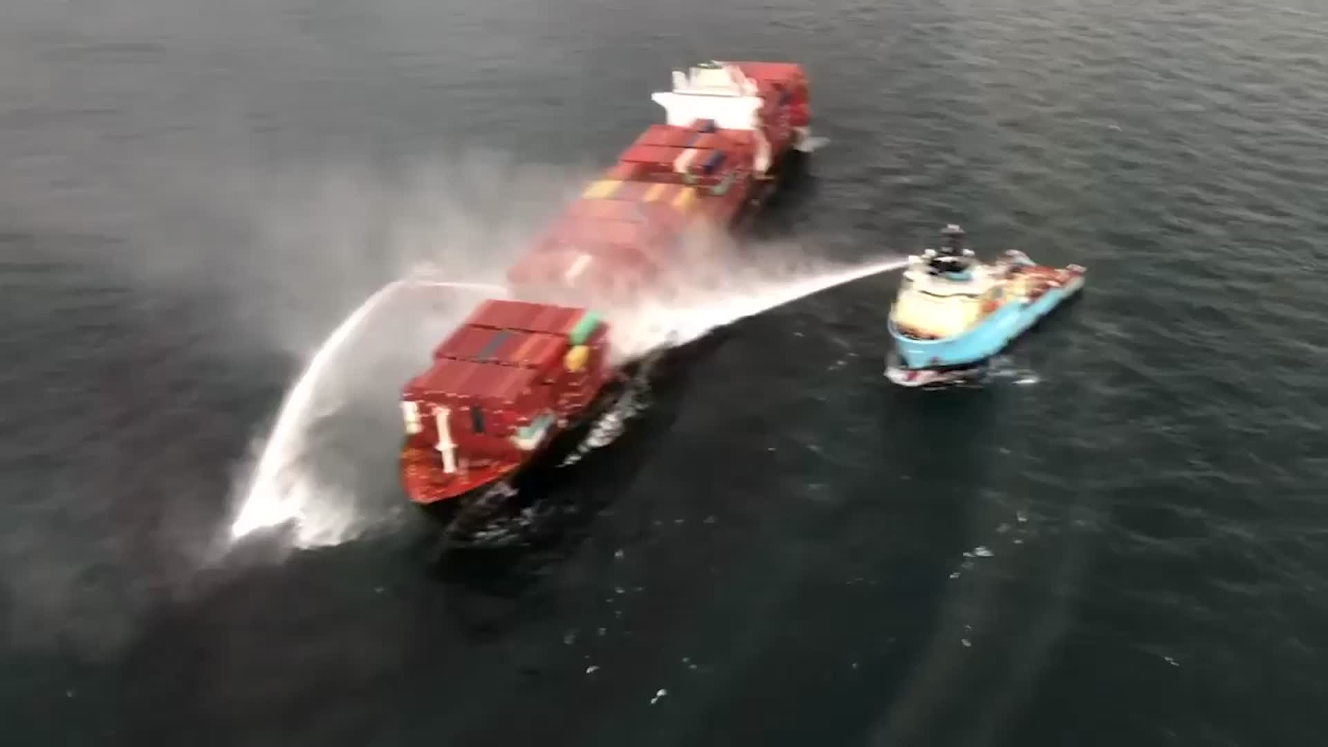 Ship Set Ablaze With Toxic Fire While Crew Onboard