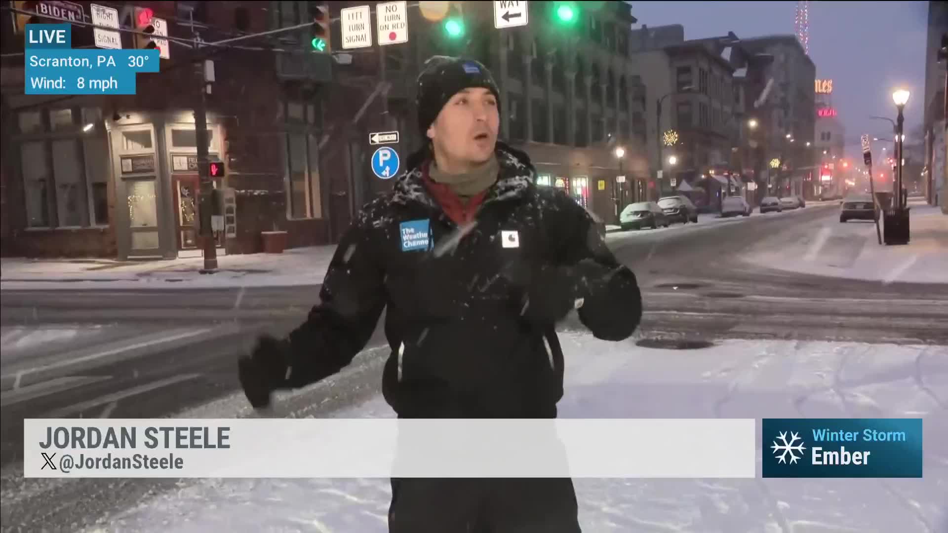Snow From Ember Piling Up in Scranton, PA