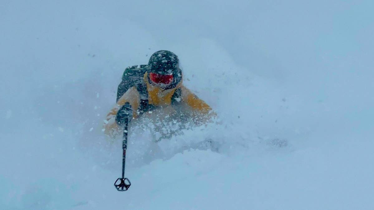 Snow has arrived at Silverton Mountain, Colorado and skiers are making powder turns