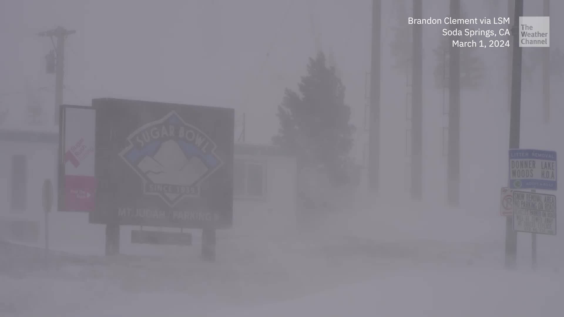 Snow Piling Up In The Sierra Nevada Blizzard