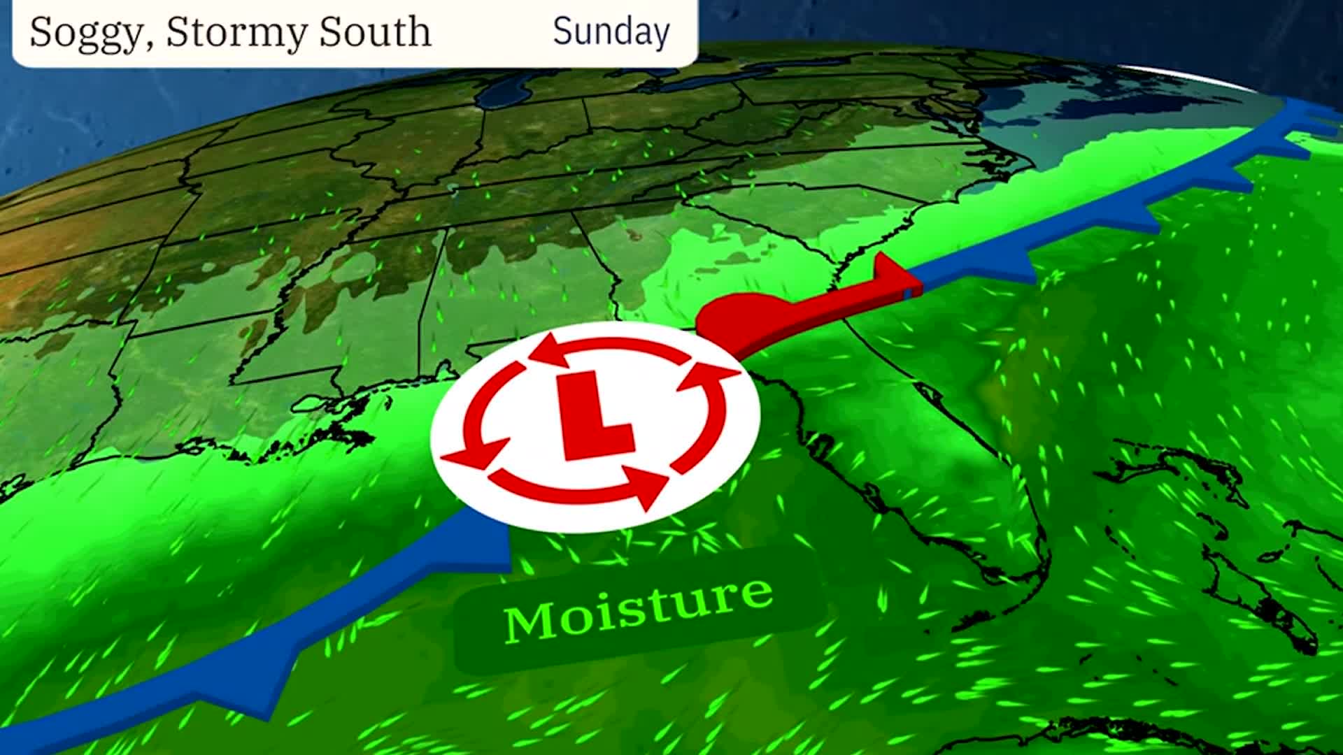 Soggy, Stormy Sunday For The Southeast