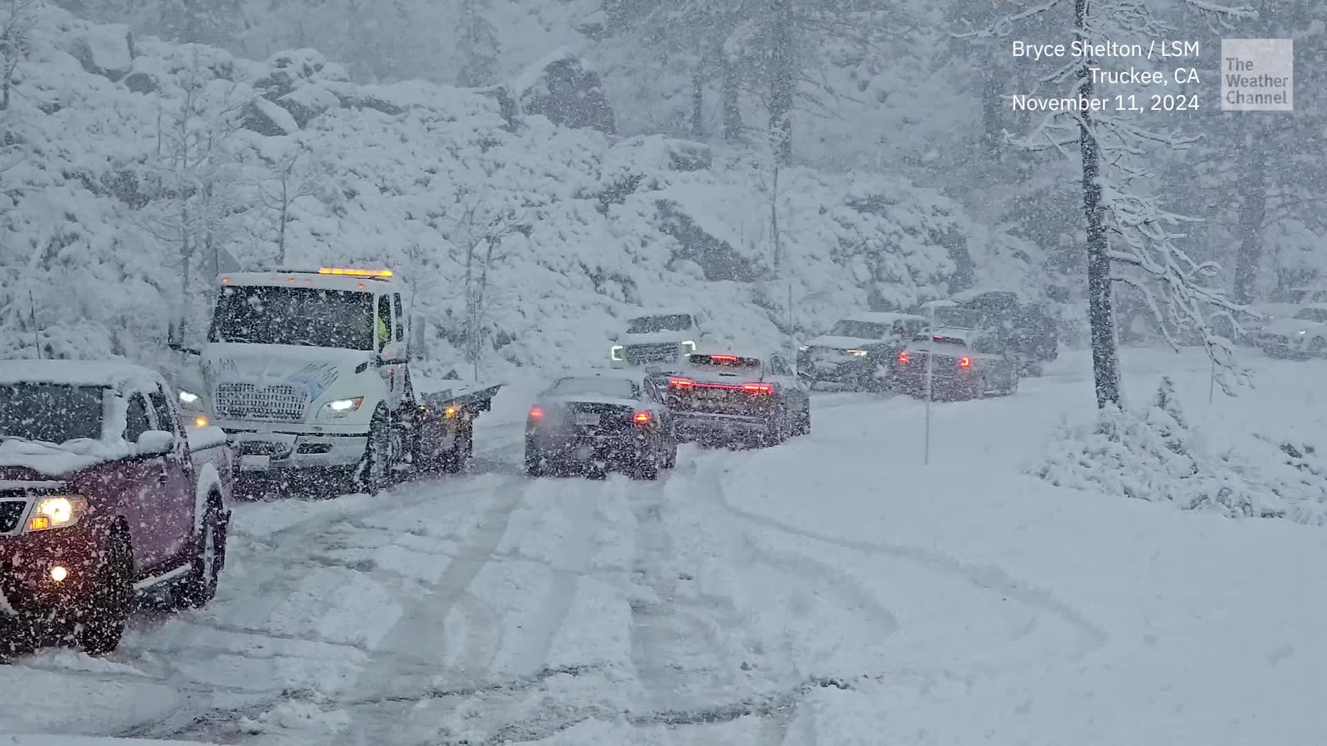 Spinouts Amid Slick Roads, Low Visibility In California Snow