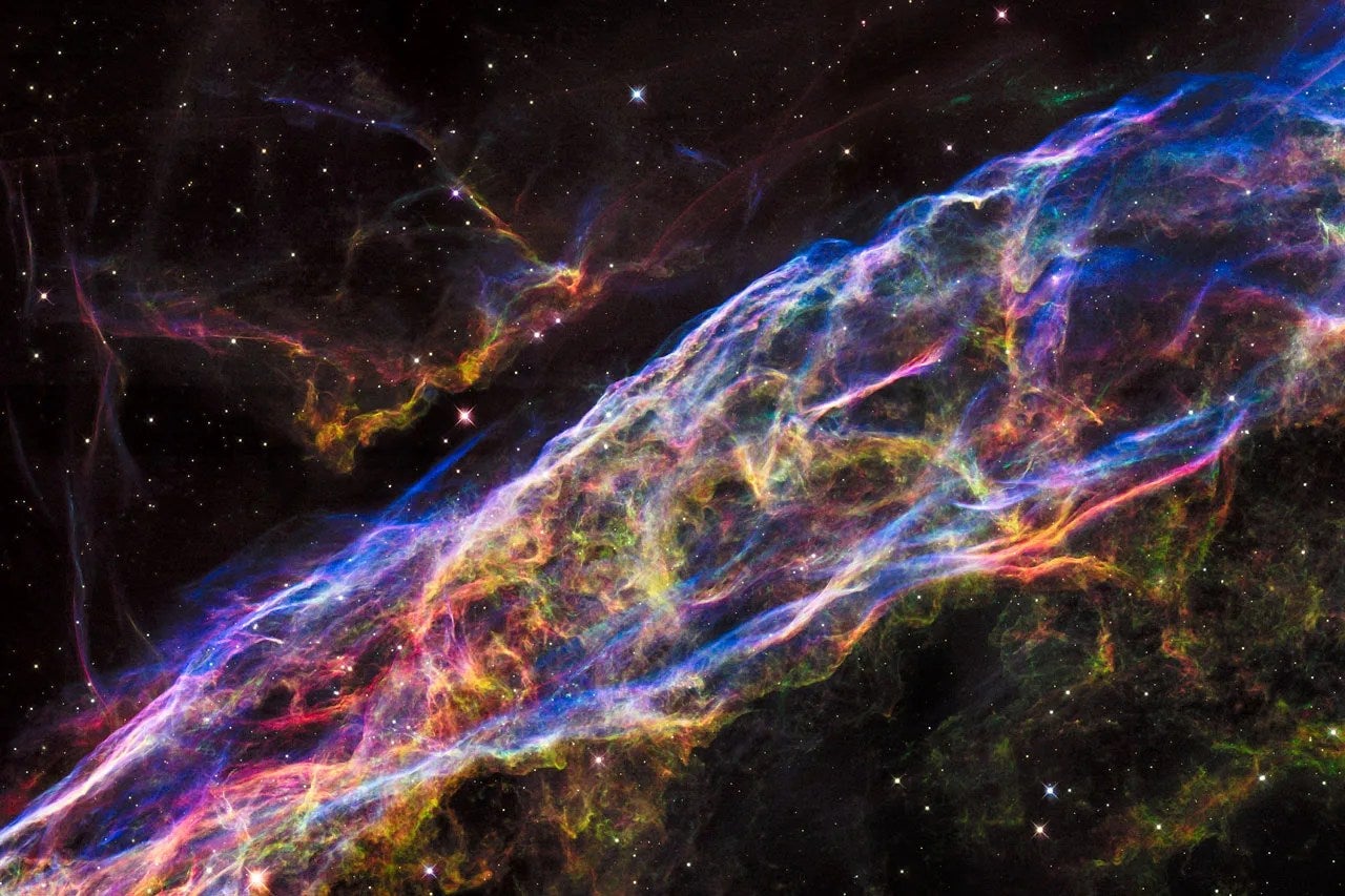 A section of Caldwell 34 also known as the &ldquo;Witch&rsquo;s Broom&rdquo; that&rsquo;s roughly two light-years across, covering only a tiny fraction of the nebula's structure. 