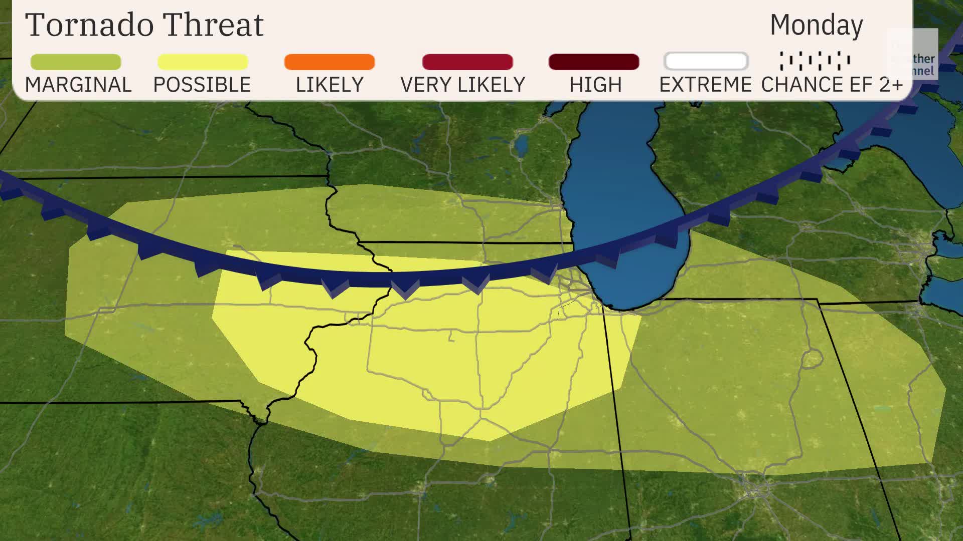 Storms Bring Tornado, Wind Threat To Great Lakes Monday