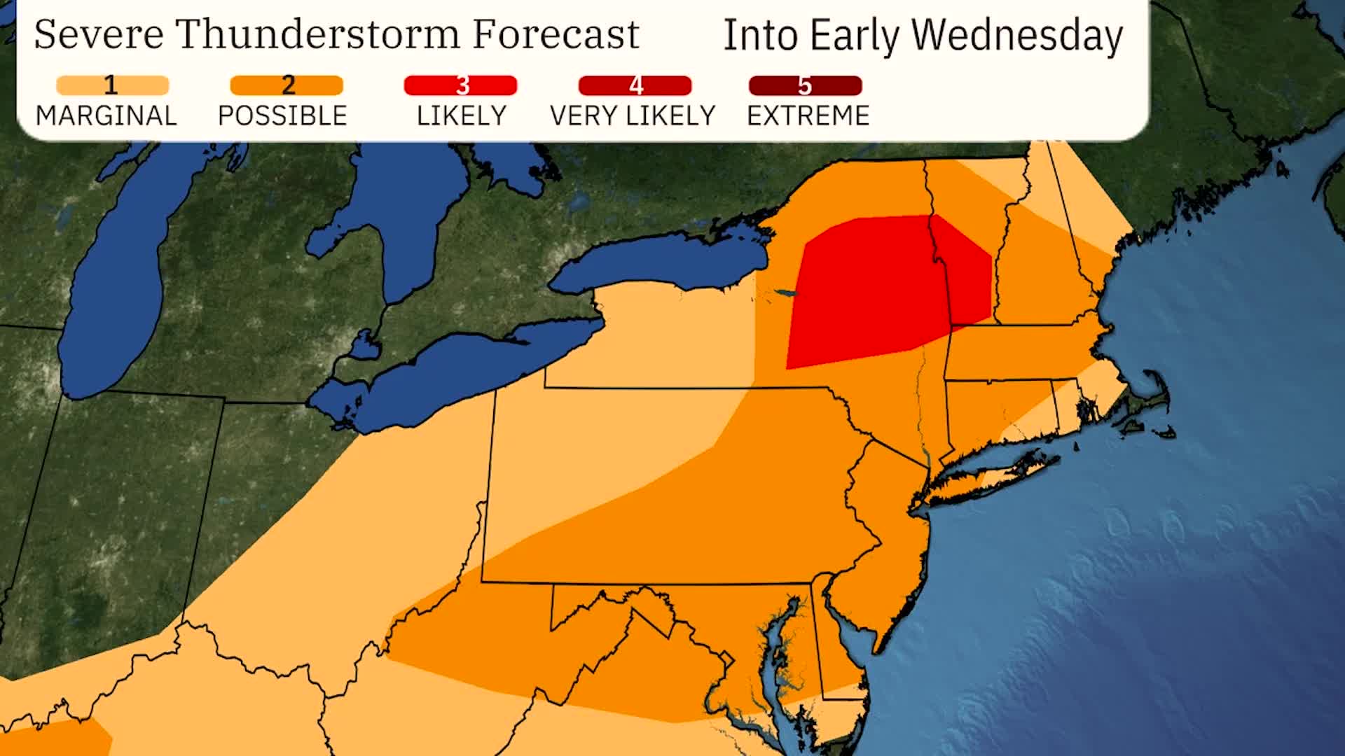 Storms, Damaging Wind Likely To Continue Into Wednesday