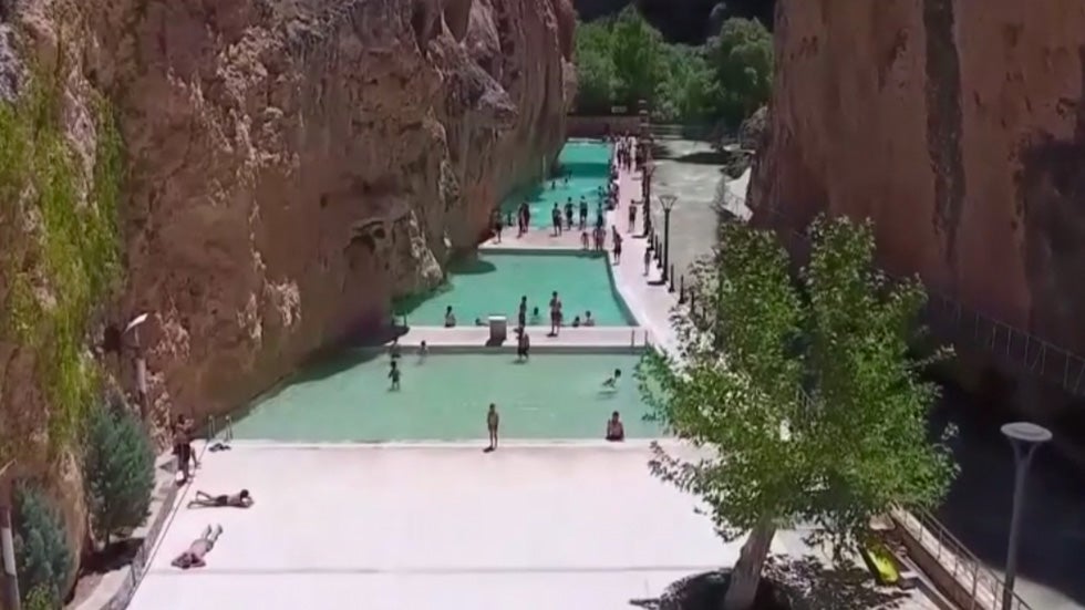 Swimming Pool Hidden in Canyon