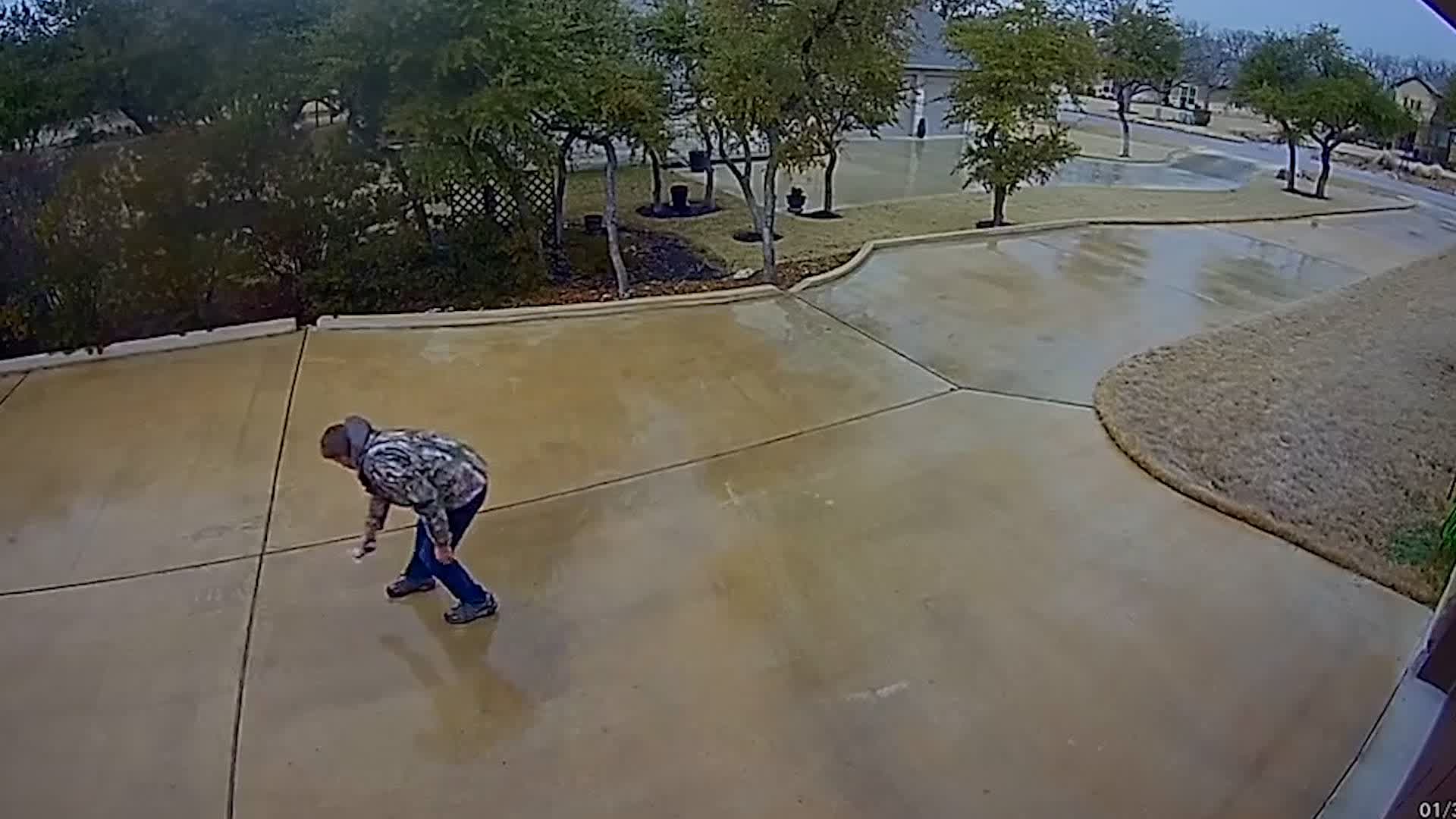 Texas Man Slips On Driveway After Winter Storm Blankets Town In Thick Ice