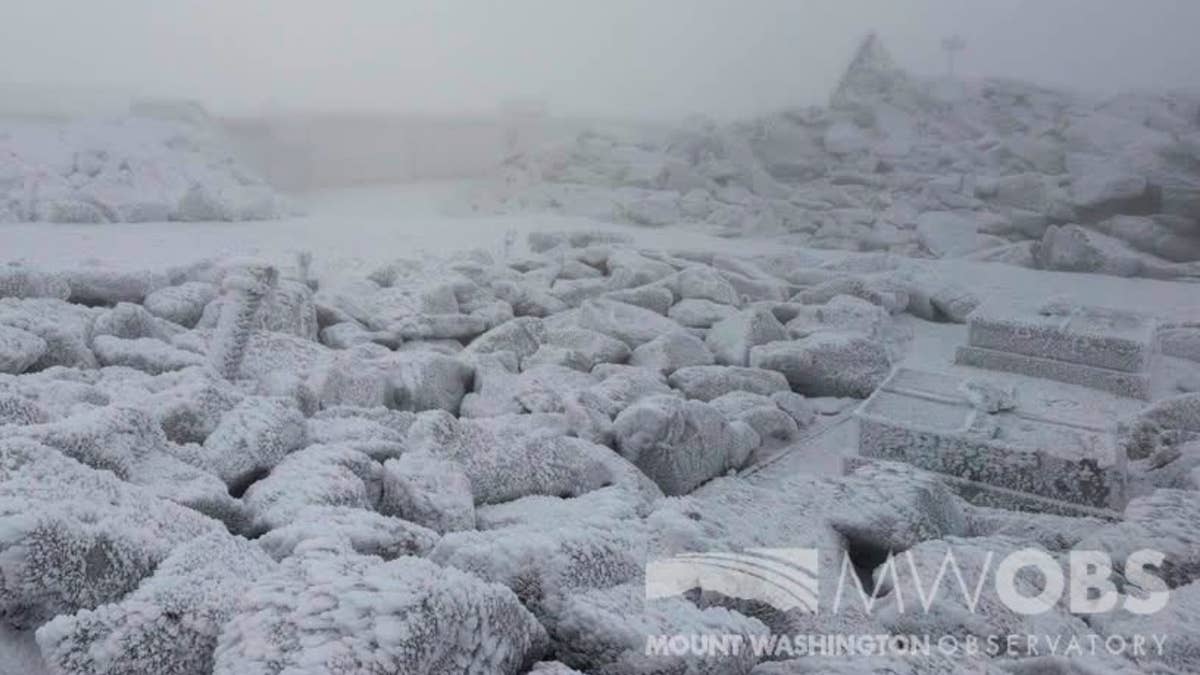 The East Coast records its first snowfall of the season on New England's tallest peak