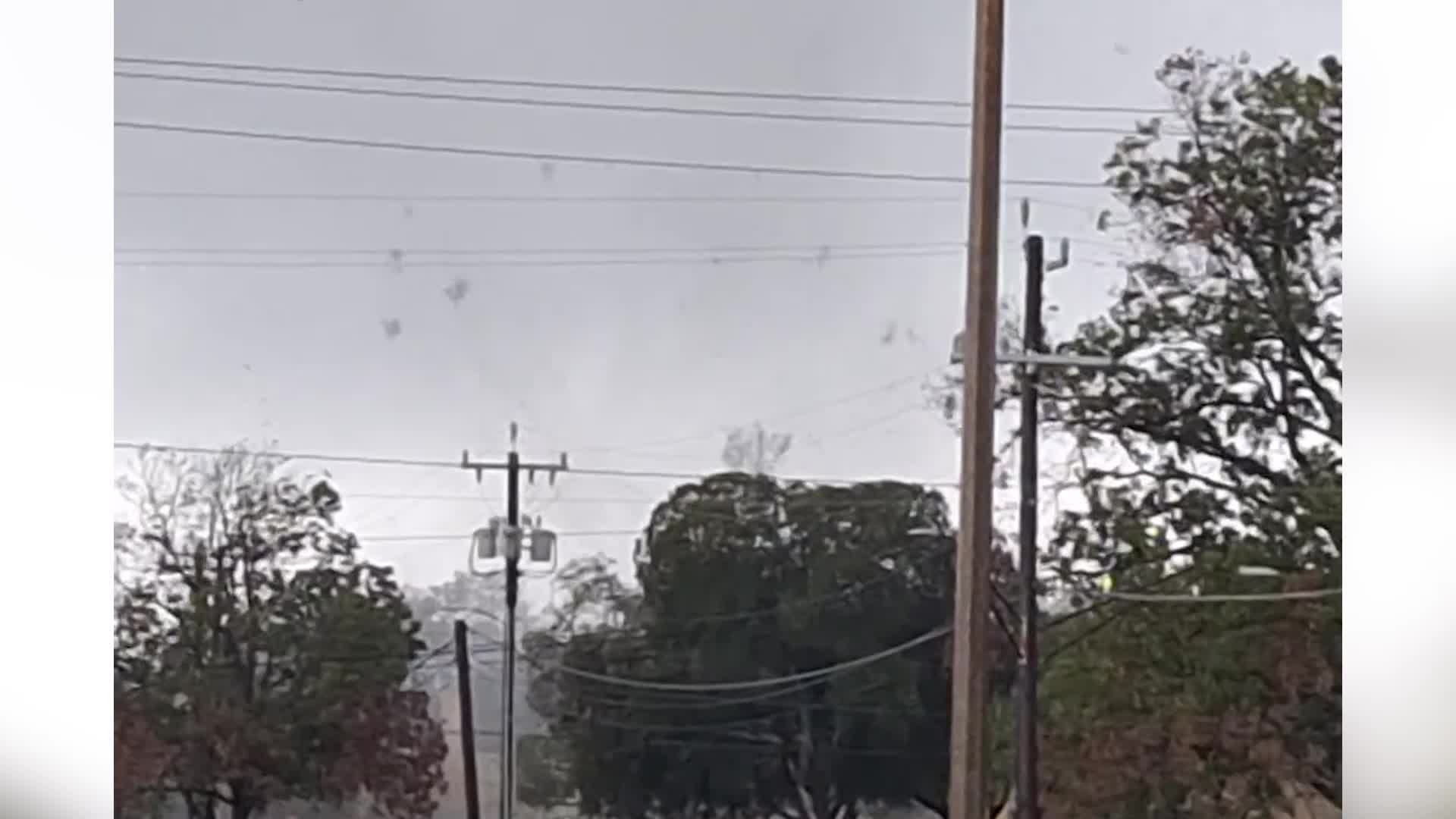 Tornado Sends Debris Flying At Texas Military Base