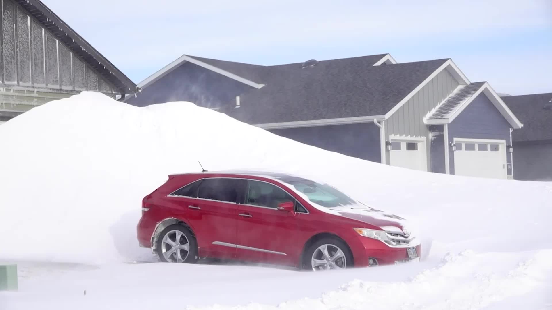 Tractor Trailers, Homes Surrounded By Massive Snow Drifts In South Dakota
