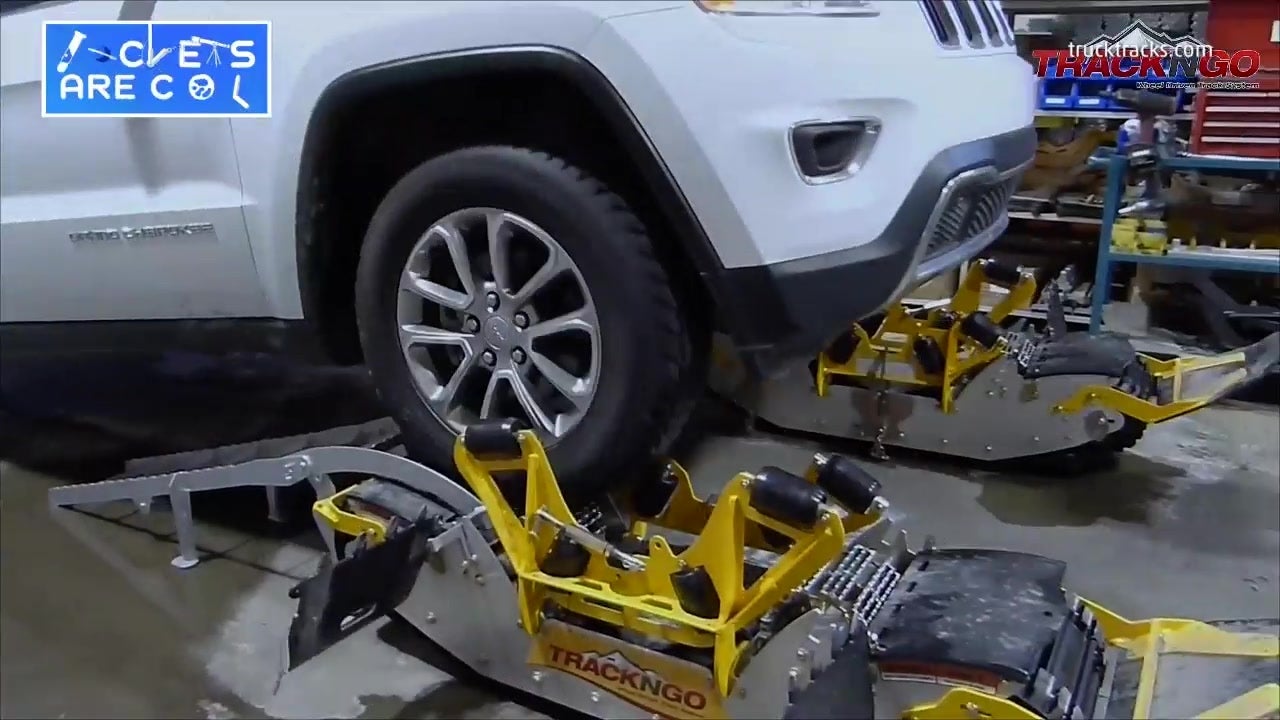 Treads Transform Truck into Snowmobile