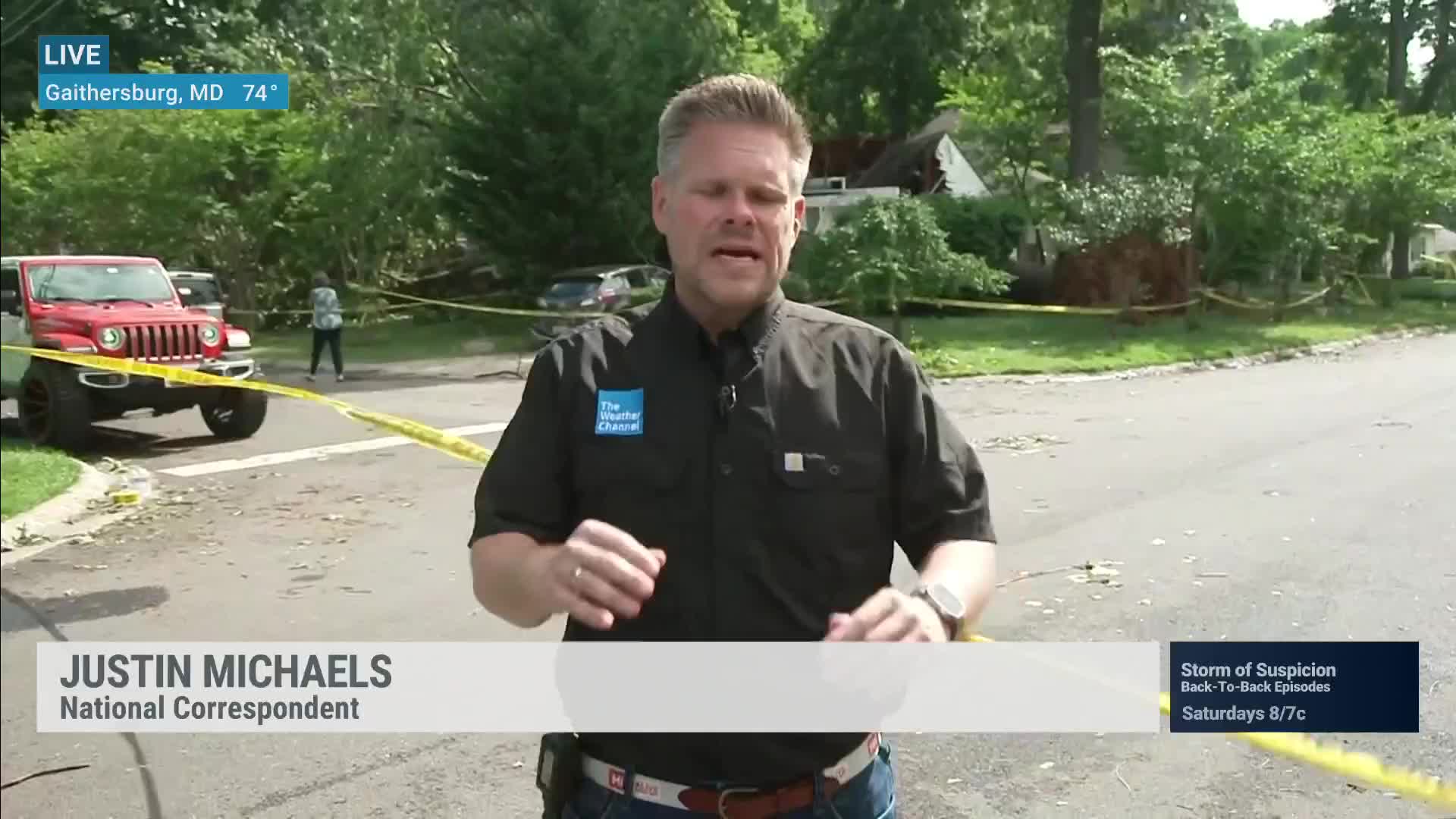 Tree Slices Through Home With Family Inside During Maryland Tornado