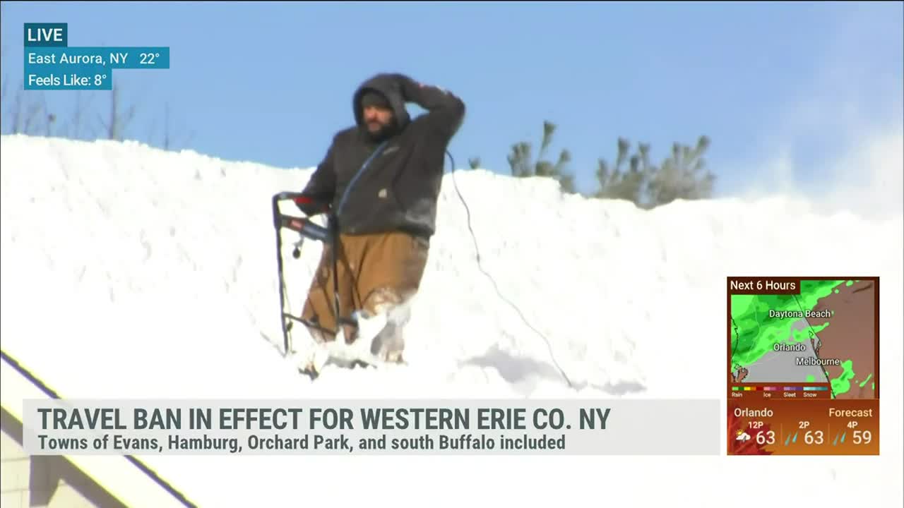Using Snow Blowers To Clear Roofs From Feet Of Snow