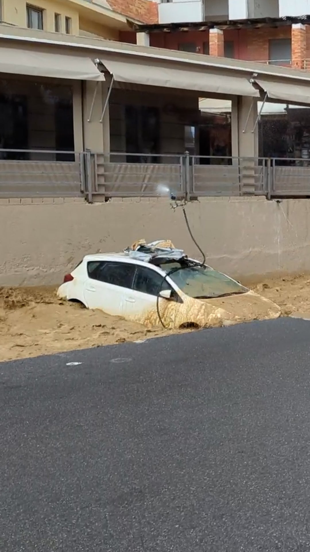 Cars carried away
