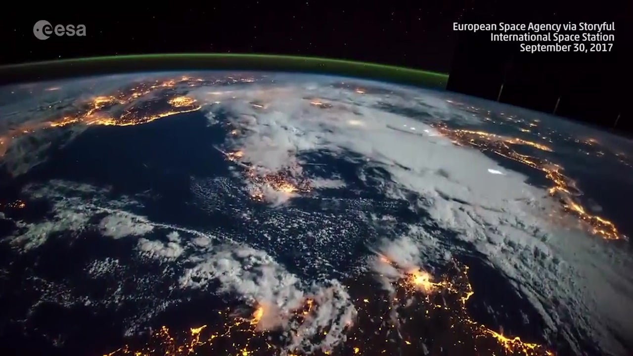 View of Thunderstorms from Space Station