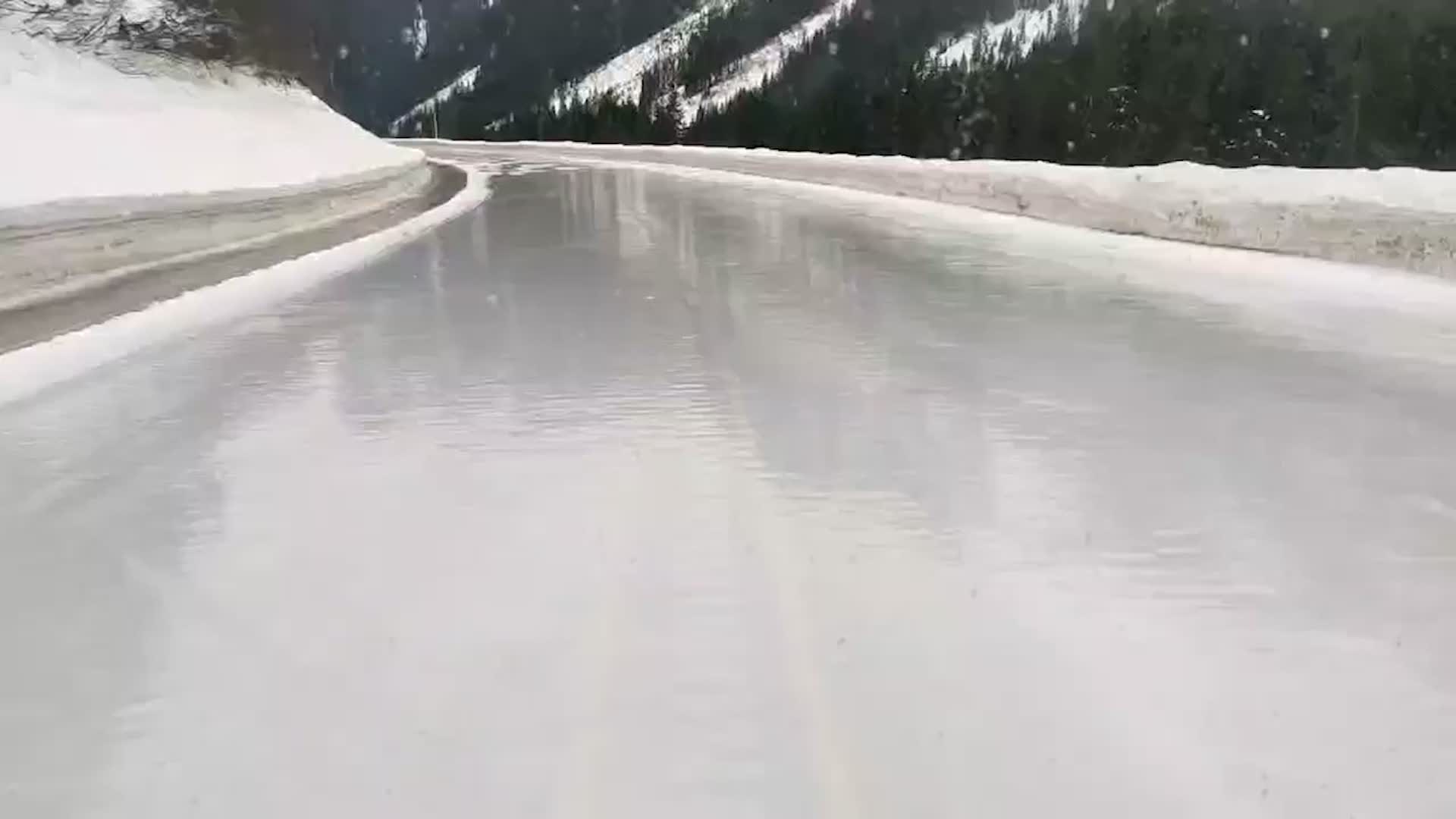 Washington Highway Turned Into Ice Rink On Christmas Day