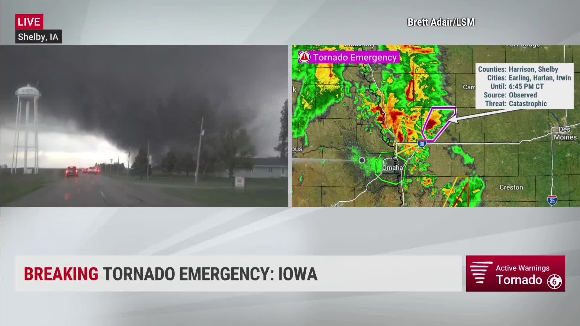 Watch As Huge Iowa Tornado Crosses Highway