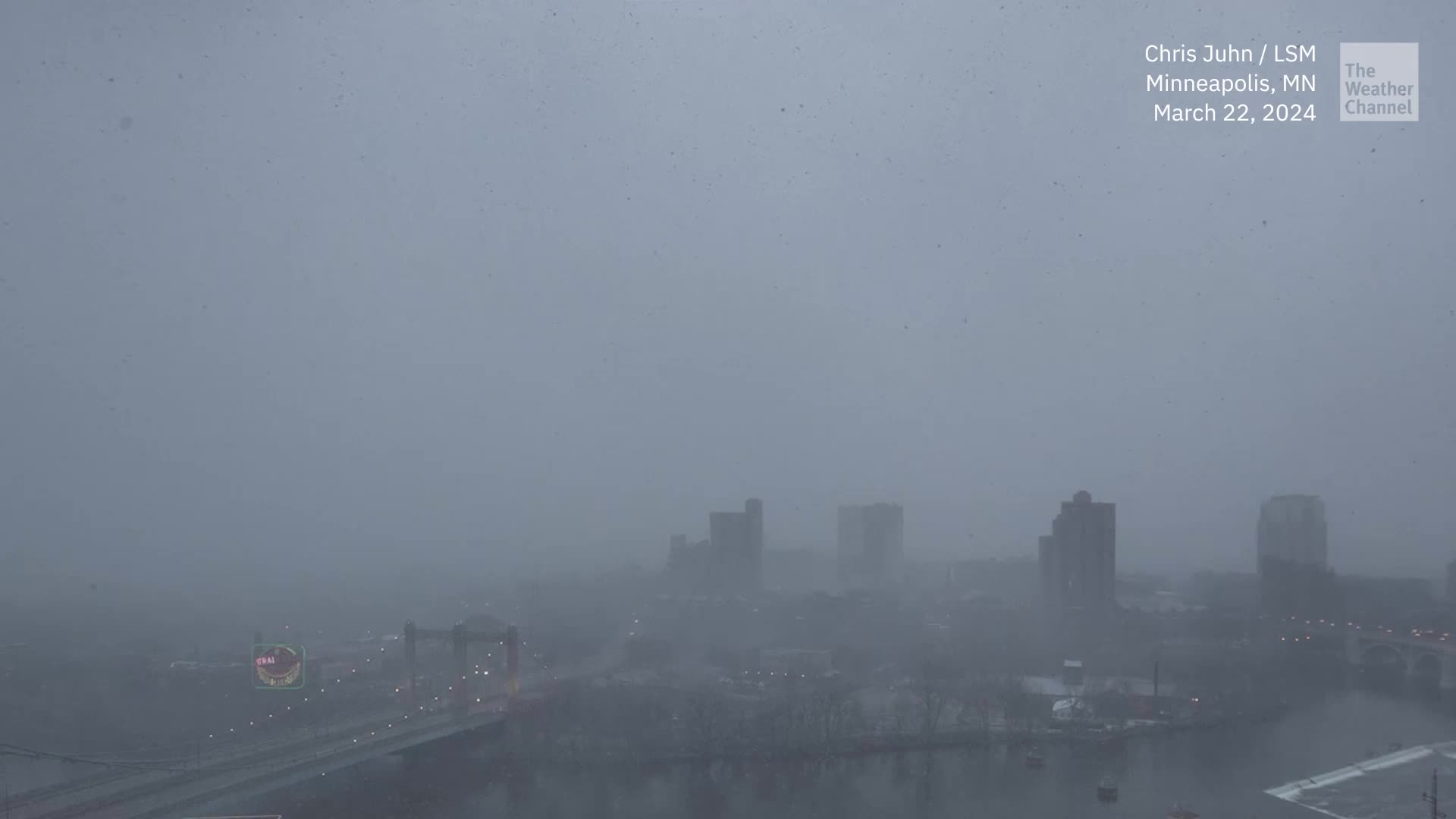 Watch Minneapolis Disappear Behind Bands Of Arriving Snow