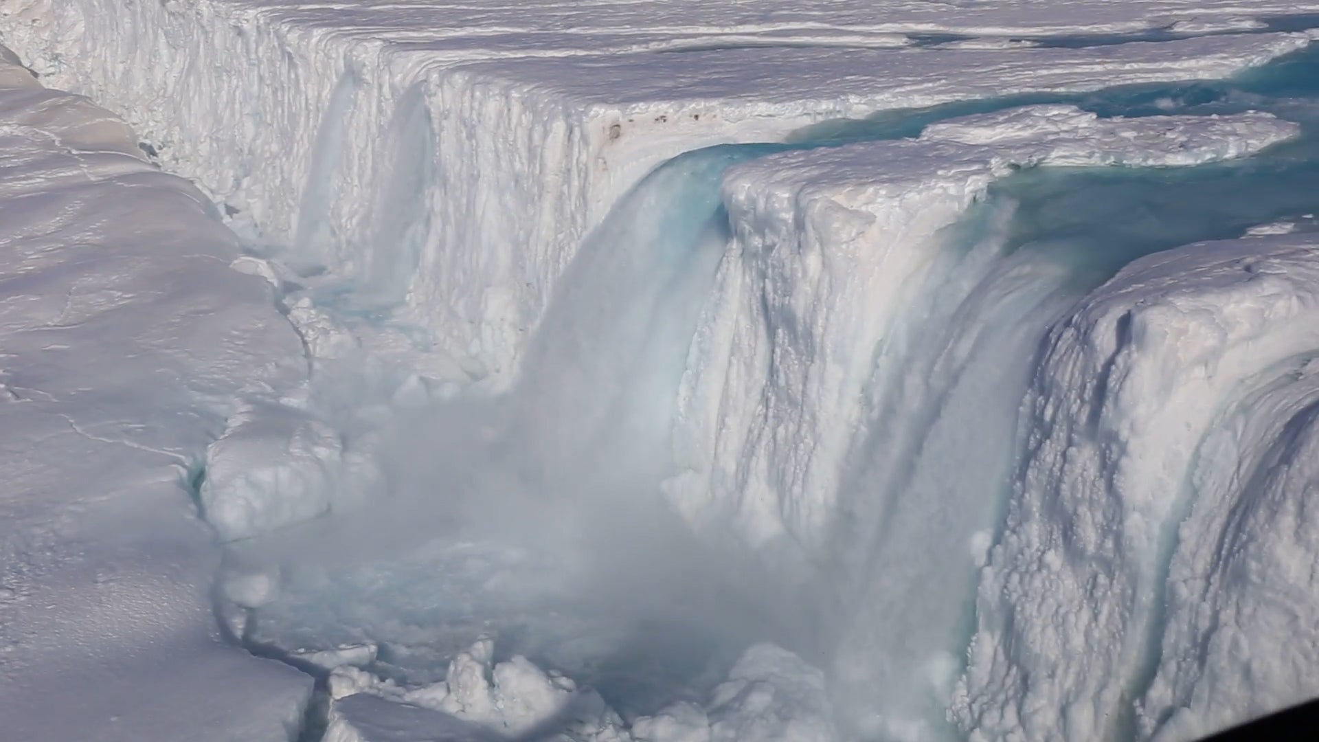 Water Beneath Ice Shelves is Causing Fractures