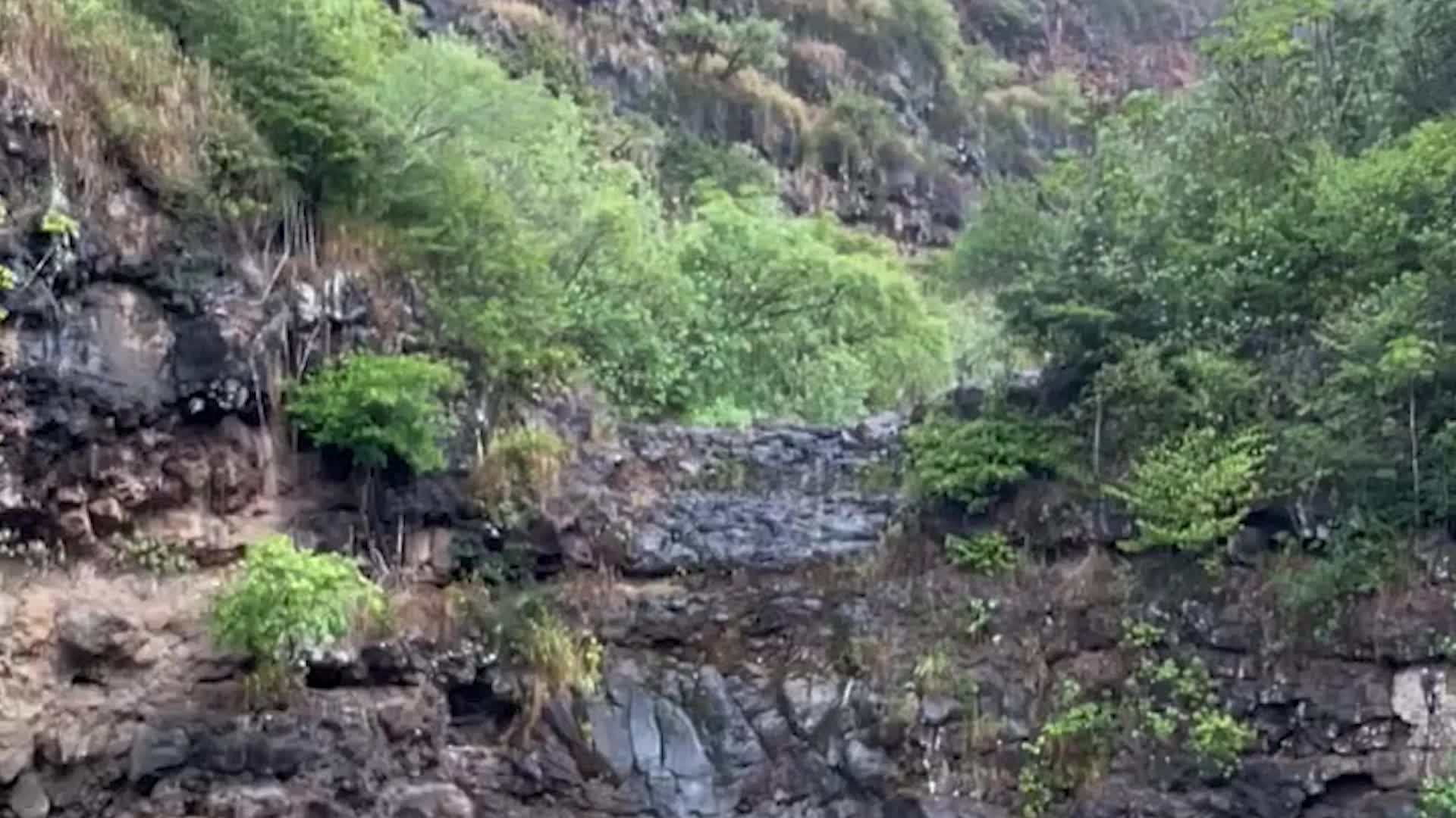 Waterfall Springs To Life, Rare Moment Filmed